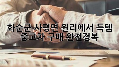 화순군 사평면 원리에서 득템?! ✨ 중고차 구매 완전정복! 🚗